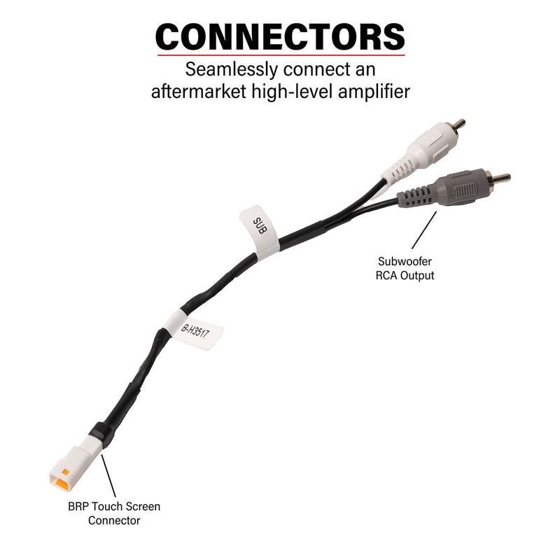 CanAm® Maverick R & X3 BRP™ Touch Screen Subwoofer RCA Output Harness - Rugged Terrain