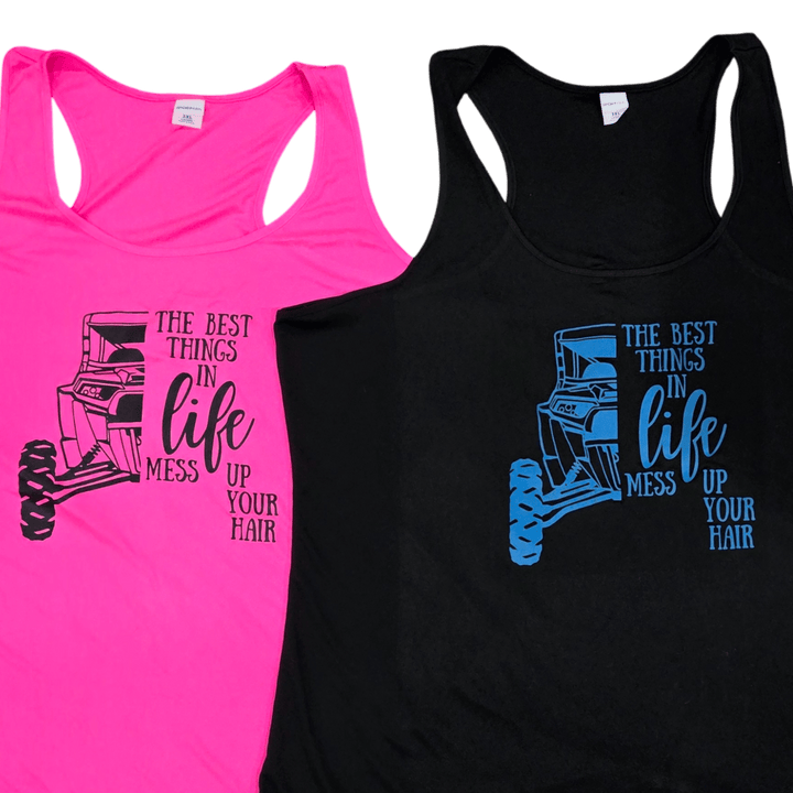 "The Best Things In Life Mess Up Your Hair" Tank Top Shirt - Rugged Terrain