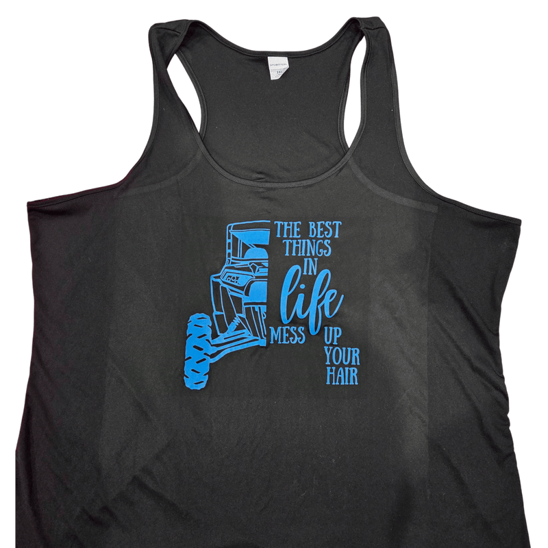 "The Best Things In Life Mess Up Your Hair" Tank Top Shirt - Rugged Terrain