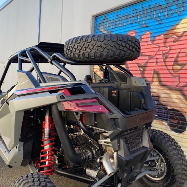 Factory UTV Polaris RZR Turbo R Dual Clamp Spare Tire Mount - Rugged Terrain