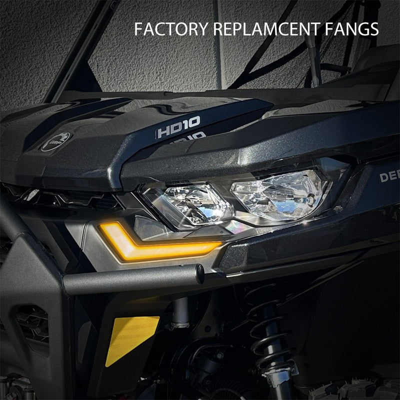 Turn - Signal Plug - & - Play Kit | 2020 - 2026 Can - Am Defender | Front Fang Lights w/Taillight Integration - Rugged Terrain
