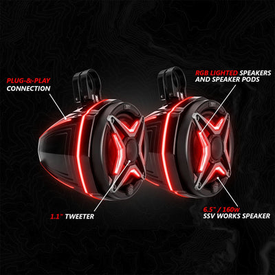 2020 - 2024 Polaris® RZR PRO Series Phase - 5 V - Spec 5 - Speaker 1400watt System for Ride Command - Rugged Terrain