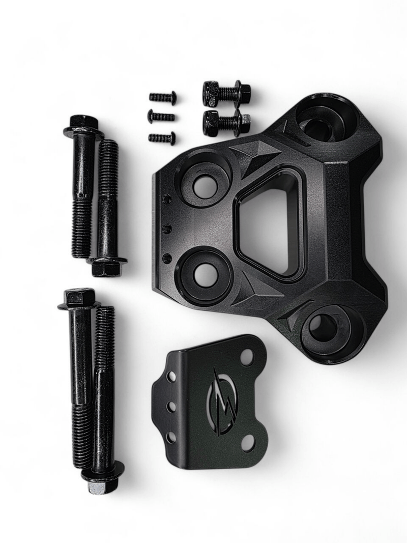 Elektric Offroad Billet Radius Rod Plate (Black) for 2024+ Can Am Maverick R - Rugged Terrain