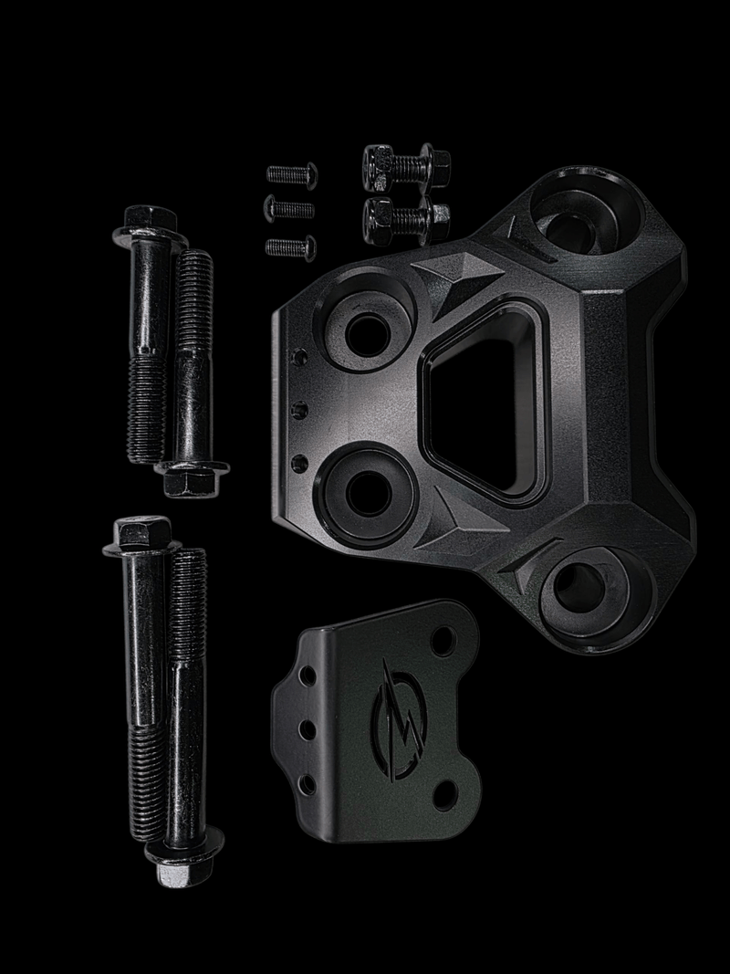 Elektric Offroad Billet Radius Rod Plate (Black) for 2024+ Can Am Maverick R - Rugged Terrain