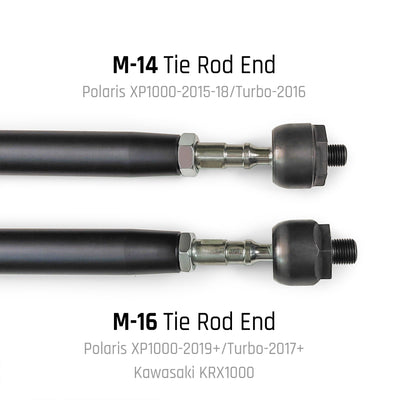 DRT Polaris RZR Turbo S/S4 HD Billet Aluminum Tie Rod Kit, (M16 Rack) - Rugged Terrain