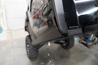 Kawasaki Ridge UHMW Rock Sliders - Rugged Terrain