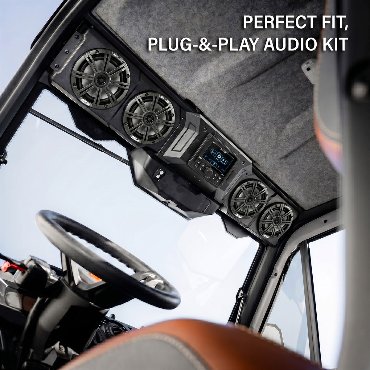 Can-Am Defender 4-Speaker Overhead Sound Bar with MRB4 Bluetooth Radio ...