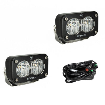 S2 Pro Black LED Auxiliary Light Pod Pair - Universal - Rugged Terrain