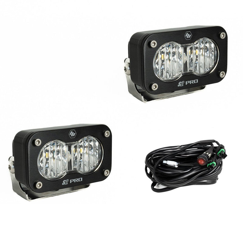 S2 Pro Black LED Auxiliary Light Pod Pair - Universal - Rugged Terrain