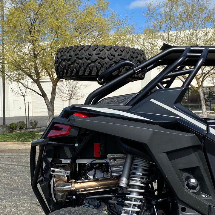 Factory UTV Polaris RZR Turbo R 4 Dual Clamp Spare Tire Mount - Rugged Terrain