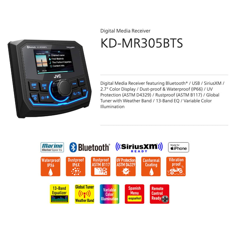 2020+ Kawasaki Teryx KRX1000 JVC MR3 Media Receiver Plug - & - Play Kit - Rugged Terrain