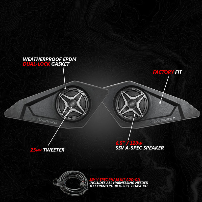 2024 - 2026 Can - Am® Maverick R 6.5" Lower Door - Pocket Speaker - Pods - Rugged Terrain