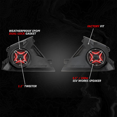 2024 - 2026 Can - Am® Maverick R, Phase - 3 V - Spec 1650watt 3 - Speaker Stereo System - Rugged Terrain