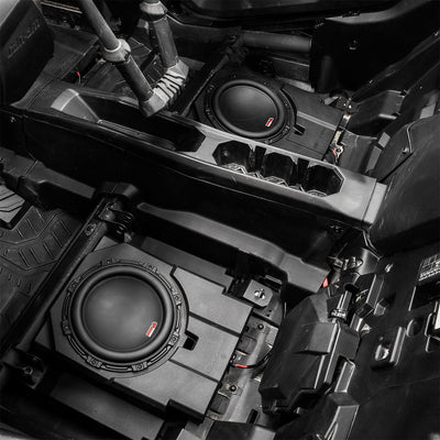 2024 - 2026 Can - Am® Maverick R 4 - Seater Rear - Seat Plug - & - Play Dual - Subwoofer Add - On Kit - Rugged Terrain