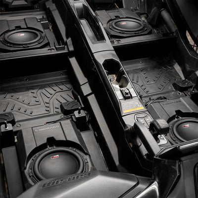 2024 - 2026 Can - Am® Maverick R 4 - Seater Rear - Seat Plug - & - Play Dual - Subwoofer Add - On Kit - Rugged Terrain