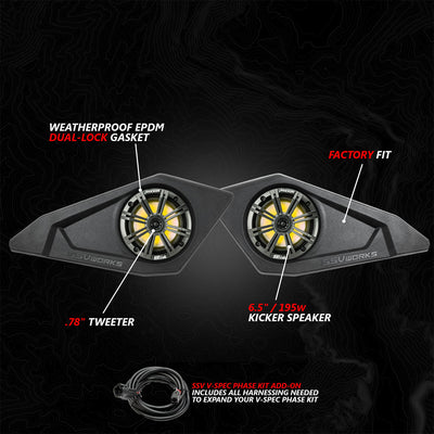 2024 - 2026 Can - Am® Maverick R 6.5" Lower Door - Pocket Speaker - Pods - Rugged Terrain