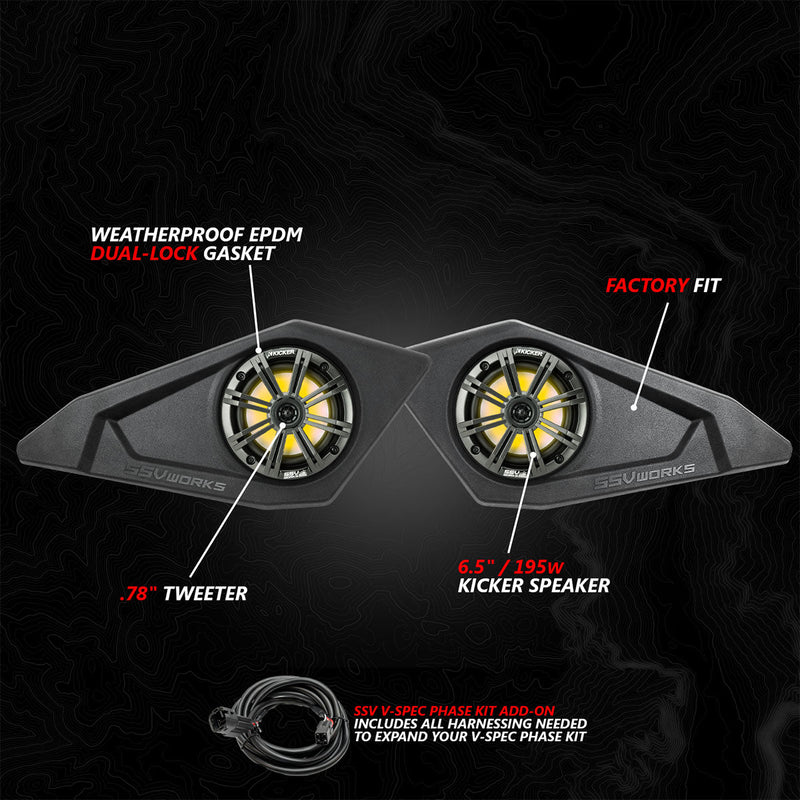 2024 - 2026 Can - Am® Maverick R 6.5" Lower Door - Pocket Speaker - Pods - Rugged Terrain