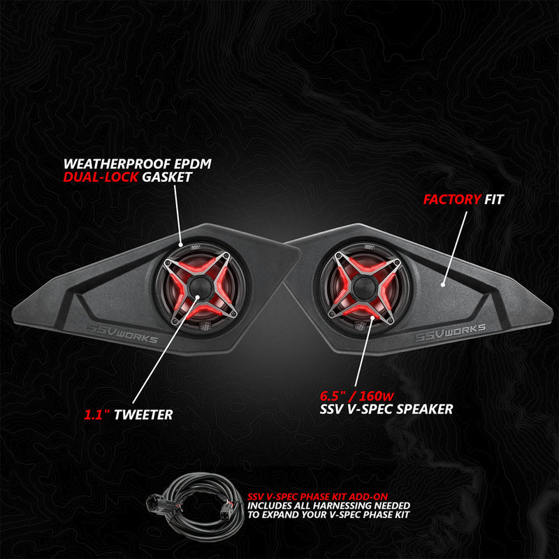 2024 - 2026 Can - Am® Maverick R 6.5" Lower Door - Pocket Speaker - Pods - Rugged Terrain