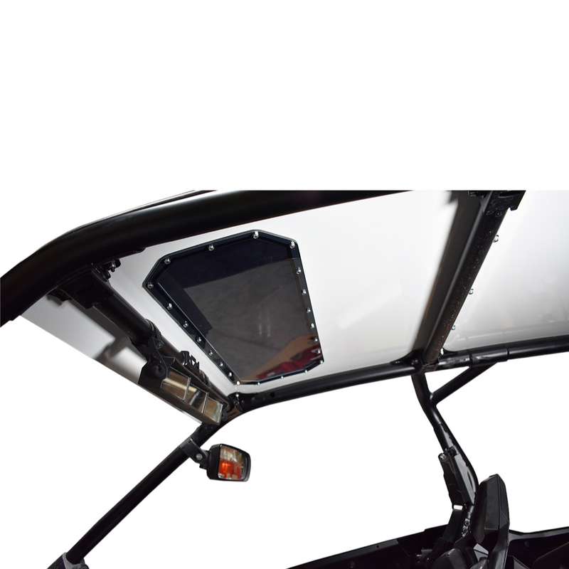 Moto Armor Aluminum Roof for 2022+ RZR PRO XP 4 & TURBO R 4 looking up from interior of RZR.