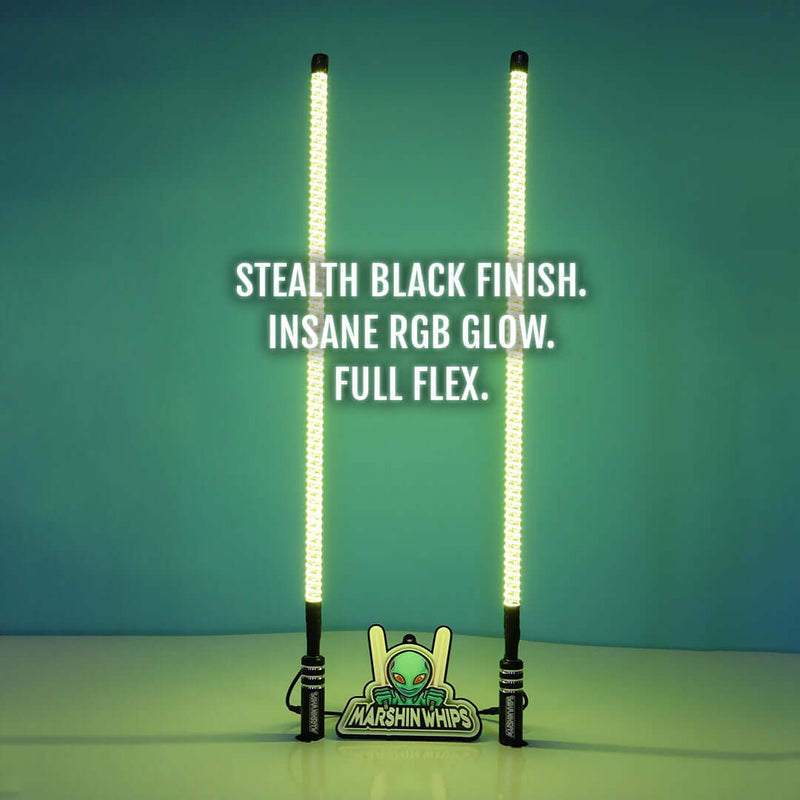 Marshin Whips V2 Black Out - Set of Whips - Rugged Terrain