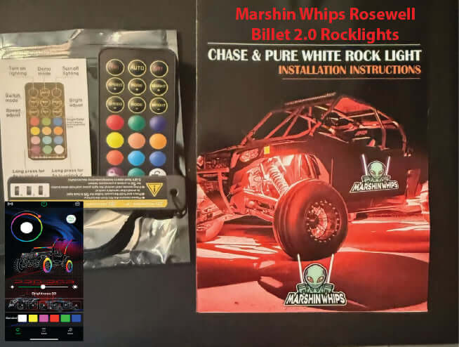 Marshin Whips Rosewell X - 2 Billet RV Rock lights x16 - Rugged Terrain