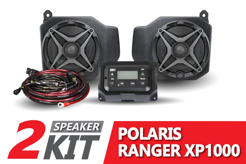 2018 - 2024 Polaris Ranger XP1000 2 - Speaker SSV Works Audio System - Rugged Terrain