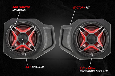 2018 - 2024 Polaris Ranger XP1000 V - Spec 5 - Speaker Audio System for Ride Command - Rugged Terrain