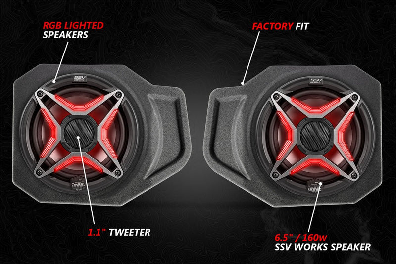 2018 - 2024 Polaris Ranger XP1000 V - Spec 5 - Speaker Audio System for Ride Command - Rugged Terrain