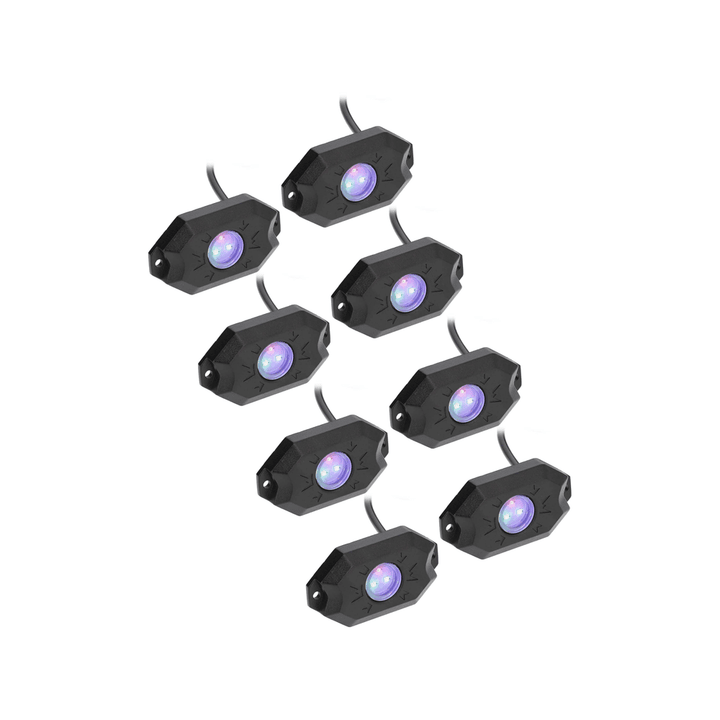 AJK Offroad LED Rock Light Kit 8 Piece - Rugged Terrain
