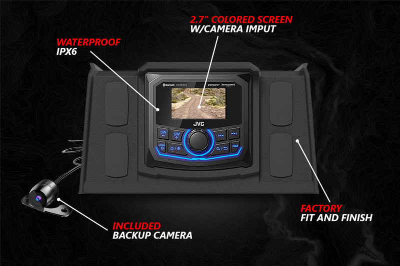 JVC MR1 Radio with SSV Works Dash kit for Polaris RZR