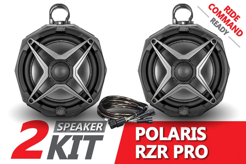 2021 - 2023 Polaris RZR Pro 8in Cage - Mounted Speaker Pods for Ride - Command - Rugged Terrain