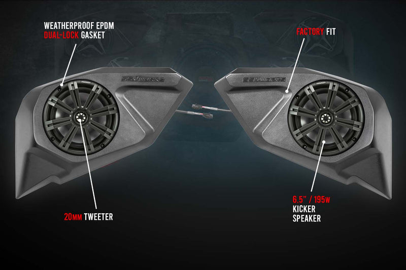 2020 - 2024 Polaris RZR Pro Rear - Door 6.5in Add - On Speaker - Pods - Rugged Terrain