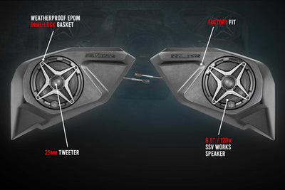 2020 - 2024 Polaris RZR Pro Rear - Door 6.5in Add - On Speaker - Pods - Rugged Terrain