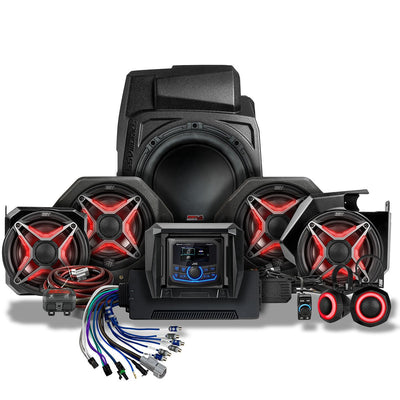 2025 - 2026 Polaris® RZR Pro R / Pro S / Pro XP Phase - 5 V - Spec 7 - Speaker Plug - & - Play Kit w/JVC Radio - Rugged Terrain