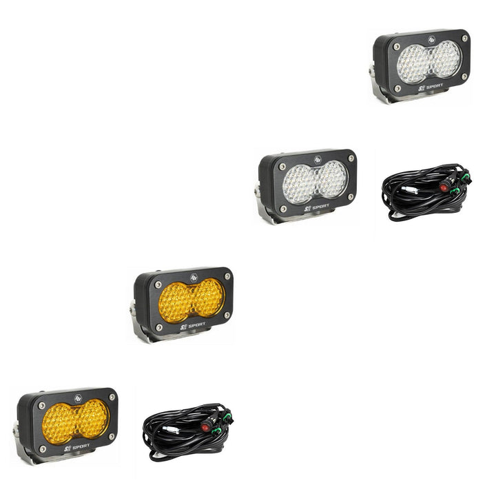 Baja Designs S2 Sport LED Light Pods - Amber/Clear (Set of Both) - Rugged Terrain