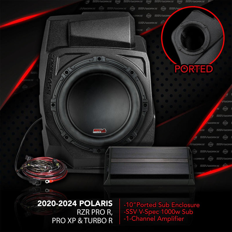 2020 - 2023 Polaris RZR Pro Under - Dash 10in Subwoofer Enclosure for Ride Command - Rugged Terrain