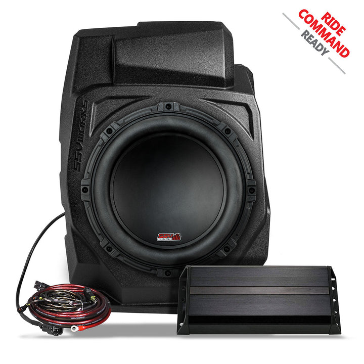 SSV Works Under-Dash 10in Ported Subwoofer Add-On for Polaris RZR Pro with Ride Command, kit contents