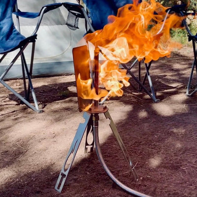 Tripod Torch Compact Portable Propane Campfire Kit - Rugged Terrain