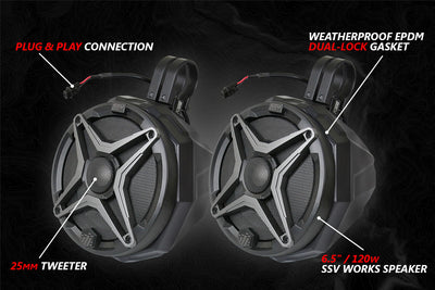 2014 - 2023 Polaris RZR SSV 5 - Speaker Plug - & - Play System for Ride Command - Rugged Terrain