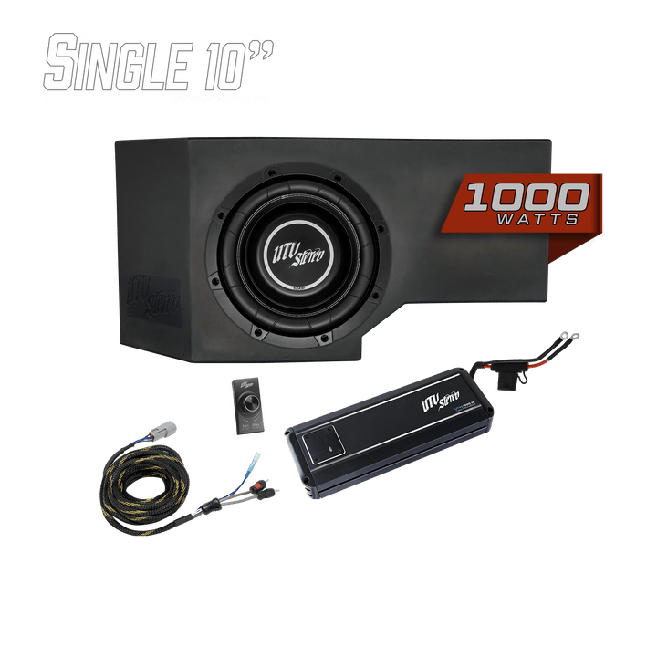 UTV Stereo Can - Am® Defender HD11 1000W Single 10" Subwoofer Kit | UTVS - DEF2 - 1000 - 1 - GO - Rugged Terrain