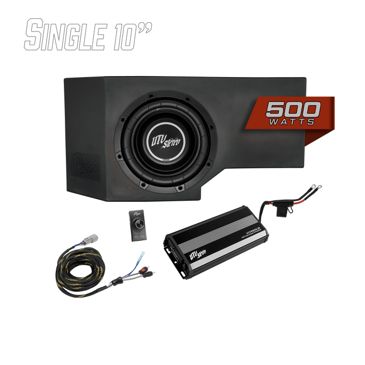 UTV Stereo Can - Am® Defender HD11 500W Single 10" Subwoofer Kit | UTVS - DEF2 - 500 - 1 - GO - Rugged Terrain
