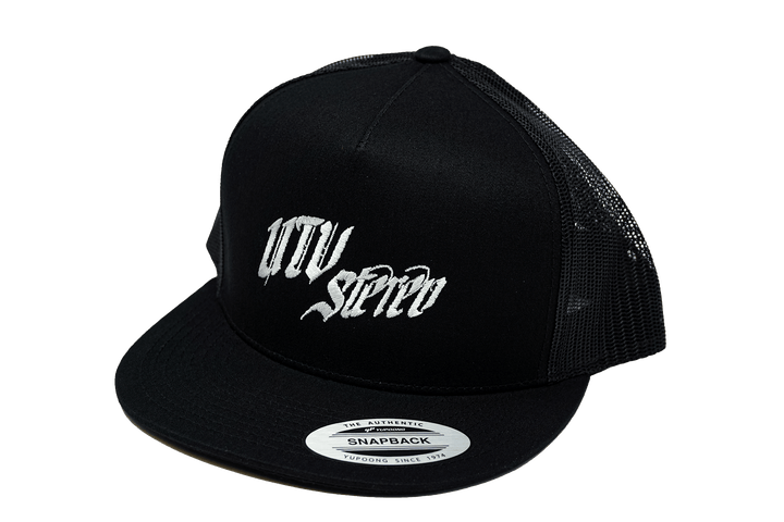 UTV Stereo Mesh Snapback Hat - Silver Logo | UTVS - A - HAT - U - BLK - Rugged Terrain