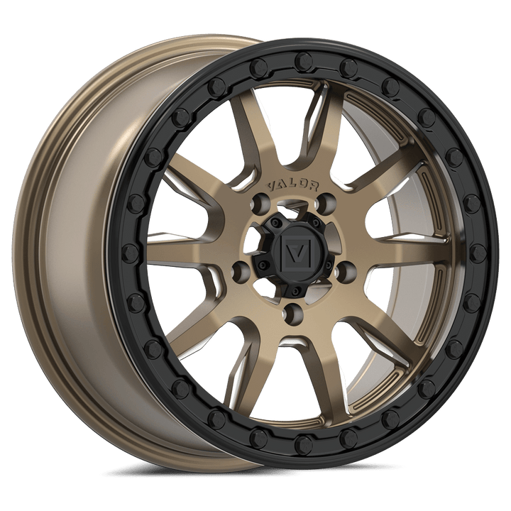 V15 Beadlock UTV Wheel Beadlock Satin Bronze - Rugged Terrain