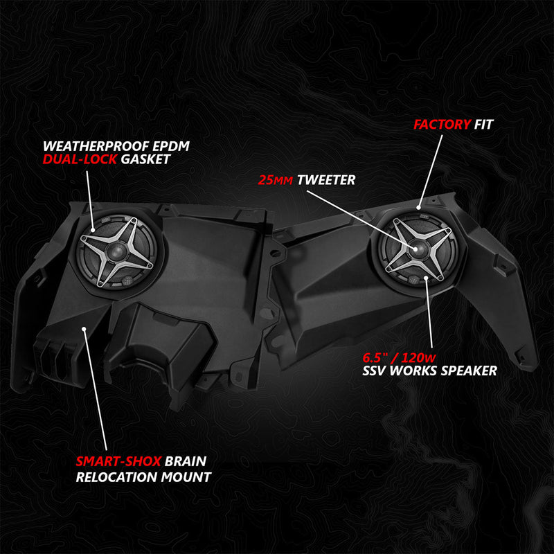 2017 - 2026 Can - Am® Maverick X3 Front - Dash 6.5" Speaker - Panels - Rugged Terrain