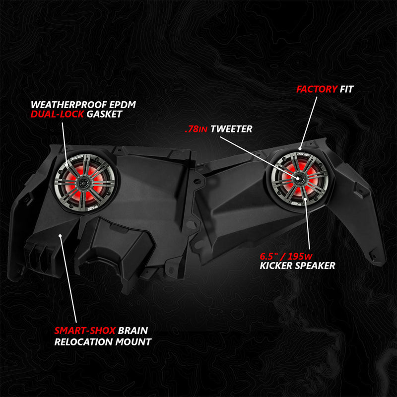 2017 - 2026 Can - Am® Maverick X3 Front - Dash 6.5" Speaker - Panels - Rugged Terrain