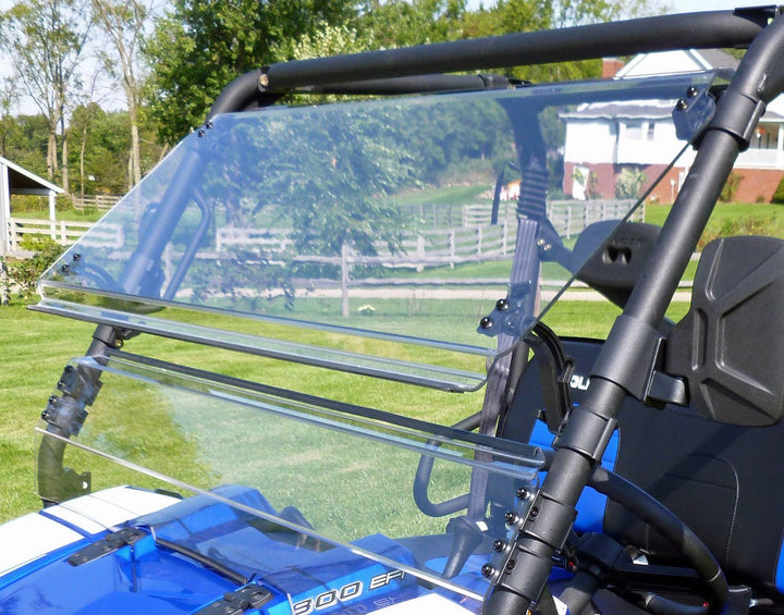 Spike Polaris Ranger (Round Tube) Full Size Tilting Scratch Resistant Windshield - Rugged Terrain