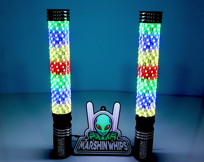 Marshin Whips RGB3 BIG MOE’S- 8”,1.5ft,2ft Magnetic Mount Off-Road Light