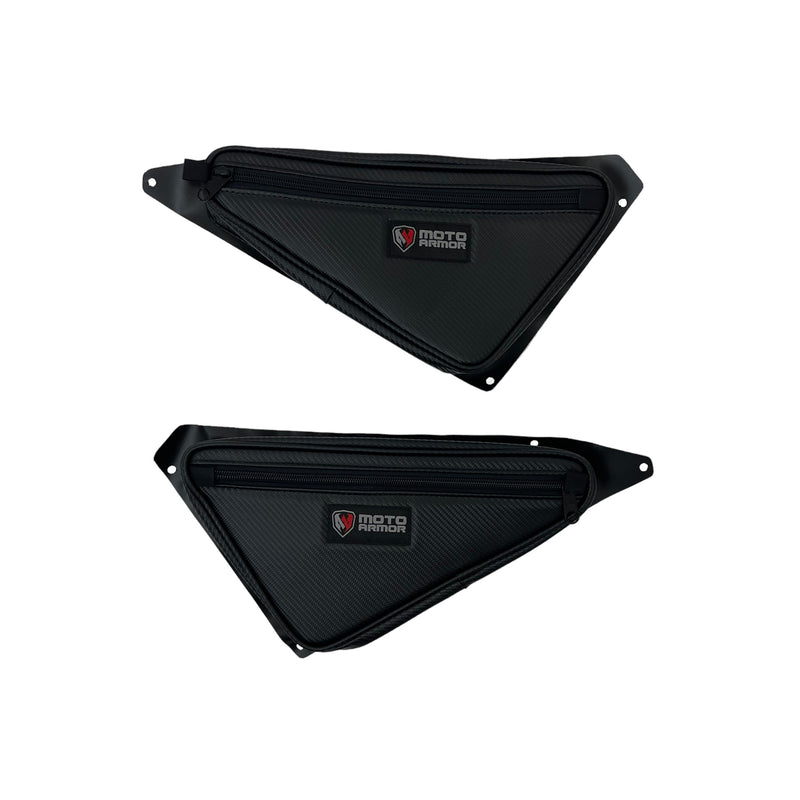 moto armor triangular black rear door bag with zipper