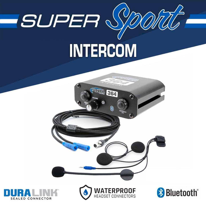 Rugged Radios 2 Person - Super Sport 364 Communication Intercom System with Helmet Kits - Rugged Terrain