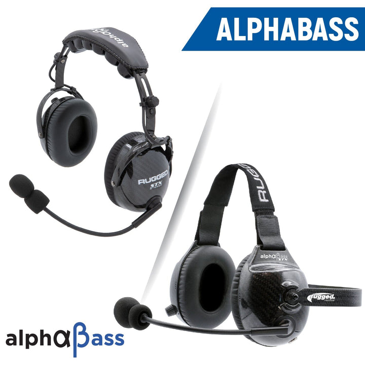 Rugged Radios AlphaBass Carbon Fiber Headset for STEREO and OFFROAD Intercoms - Rugged Terrain